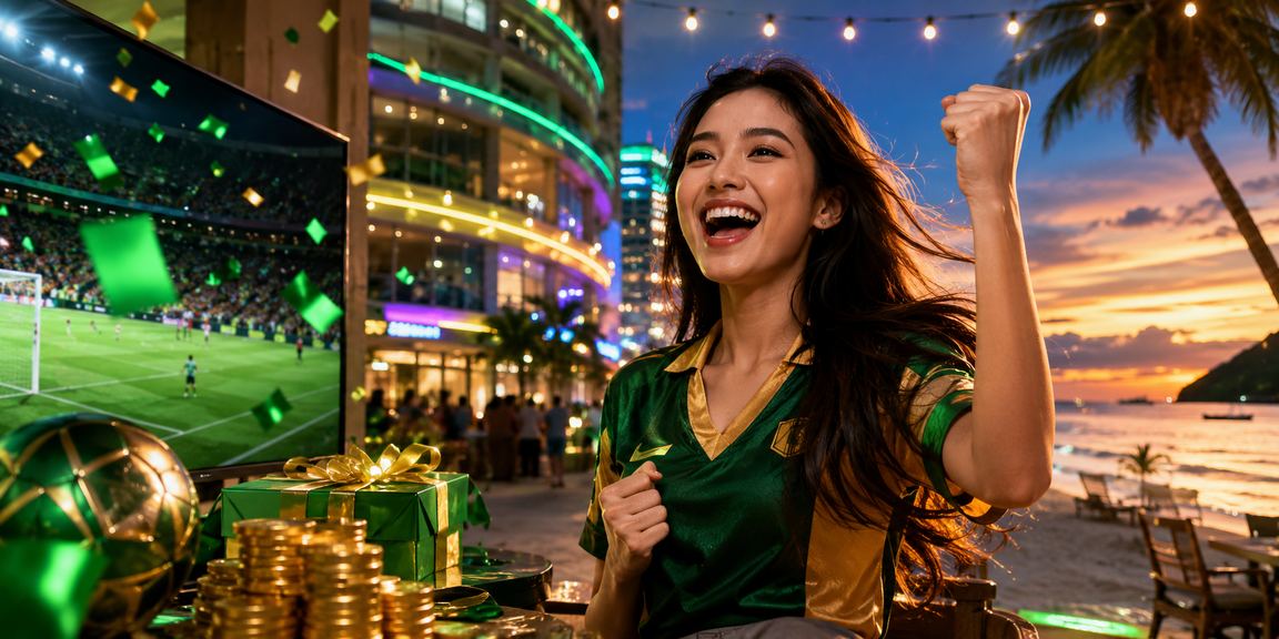 Latar belakang promosi ganjaran VIP dengan pemandangan Langkawi