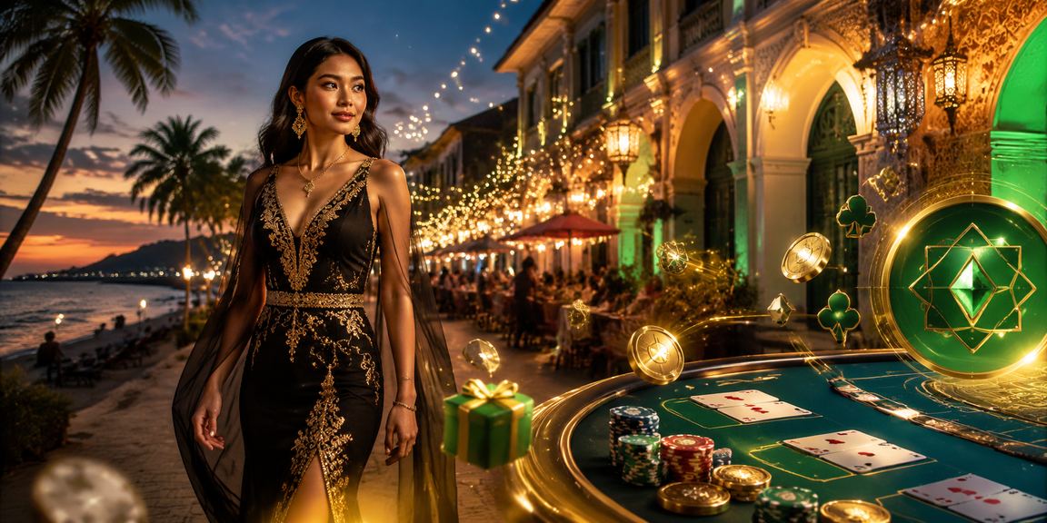 Permainan Baccarat di pusat kasino Penang dengan suasana Hari Raya